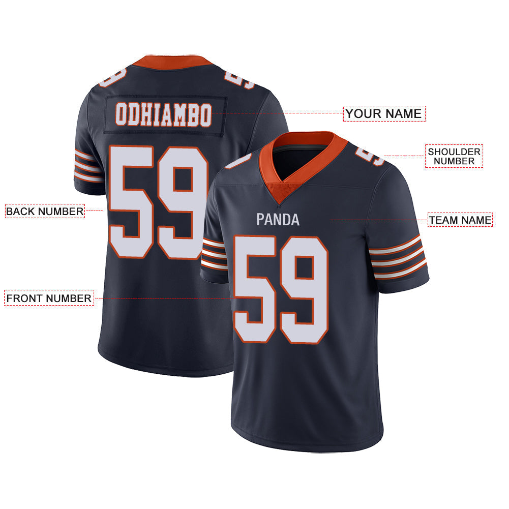 Custom C.Bear Stitched American Football Jerseys Personalize Birthday Gifts Navy Jersey