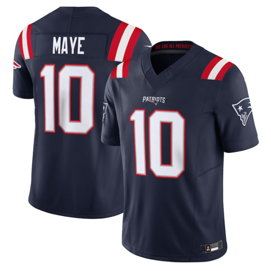 NE.Patriots #10 Drake Maye Navy Vapor F.U.S.E. Limited Jersey Stitched American Football Jerseys