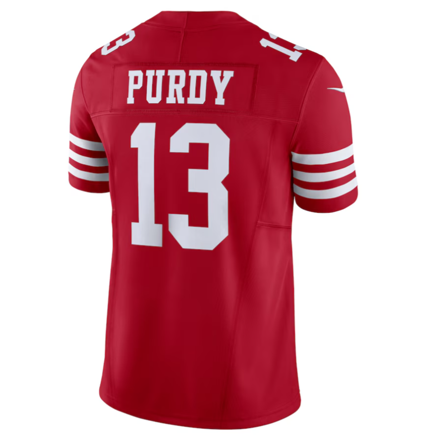 SF.49ers #13 Brock Purdy Tundra Red Vapor F.U.S.E. Limited Jersey Stitched American Football Jerseys