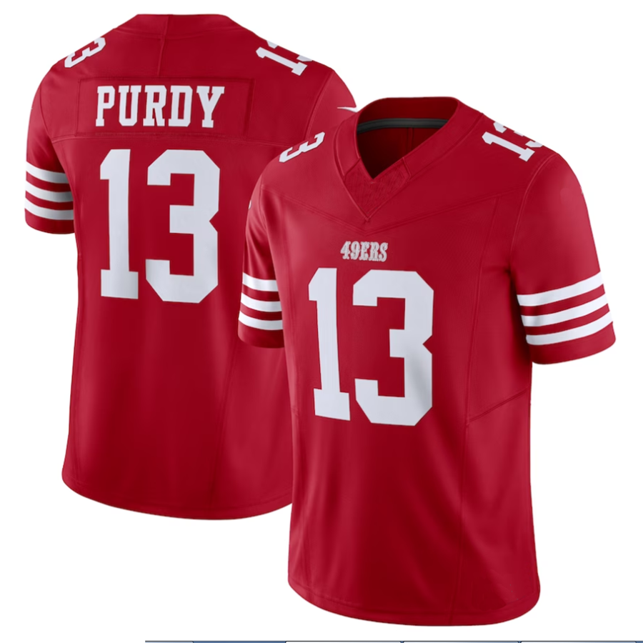 SF.49ers #13 Brock Purdy Tundra Red Vapor F.U.S.E. Limited Jersey Stitched American Football Jerseys