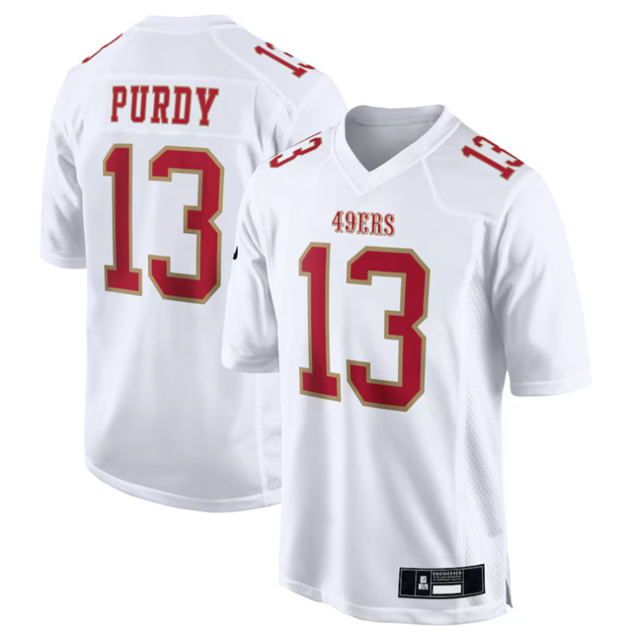 SF.49ers #13 Brock Purdy Tundra White Vapor F.U.S.E. Limited Jersey Stitched American Football Jerseys