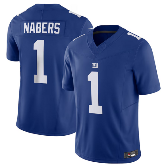 NY.Giants #1 Malik Nabers Century Royal Vapor F.U.S.E. Limited Jersey Stitched American Football Jerseys