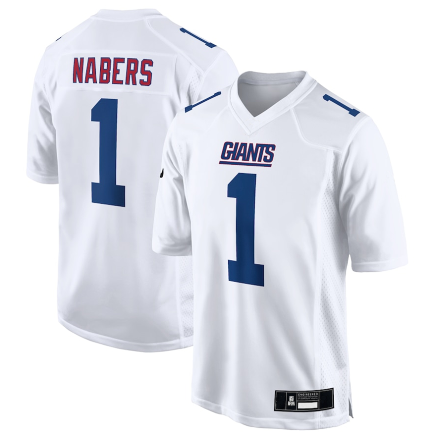 NY.Giants #1 Malik Nabers Century White Vapor F.U.S.E. Limited Jersey Stitched American Football Jerseys