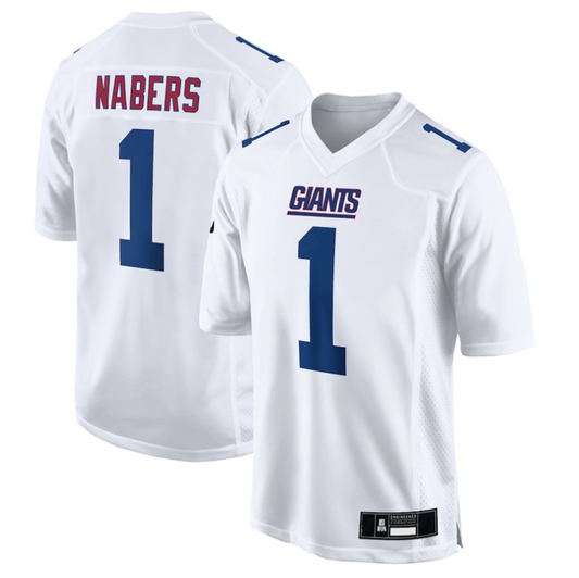 NY.Giants #1 Malik Nabers Century White Vapor F.U.S.E. Limited Jersey Stitched American Football Jerseys