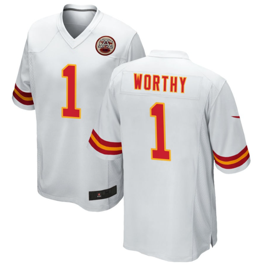 #1 Xavier Worthy Player KC.Chiefs White Game Football Jerseys