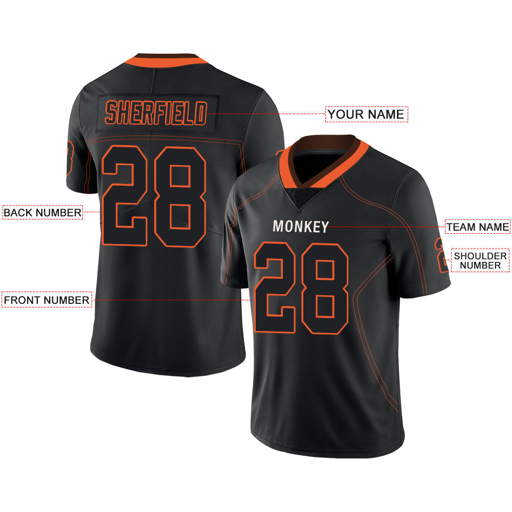 Custom C.Brown Stitched American Football Jerseys Personalize Birthday Gifts Black Jersey