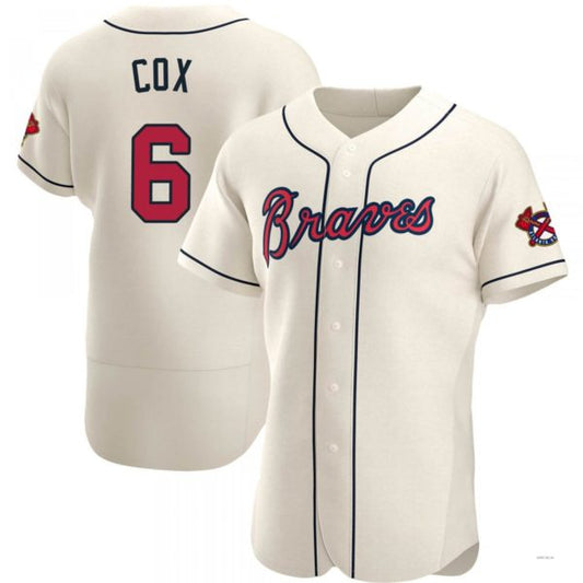 Atlanta Braves #6 Bobby Cox Cream Alternate Jersey Stitches Baseball Jerseys