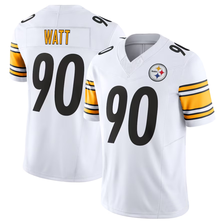 P.Steelers #90 T.J. Watt White Vapor F.U.S.E. Limited Jersey Stitched American Football Jerseys