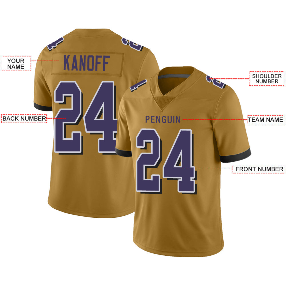 Custom B.Raven Stitched American Football Jerseys Personalize Birthday Gifts Gold Jersey