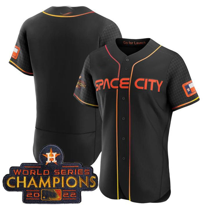 Houston Astros BLACK 2023 SPACE CITY CHAMPIONS FLEX JERSEY ¨CALL STITCHEDBaseball Jerseys