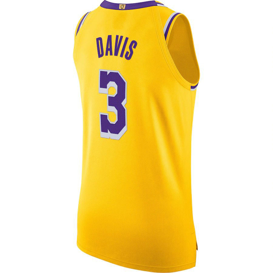 LA.Lakers #3 Anthony Davis 2020-21 Authentic Jersey Gold Stitched American Basketball Jersey