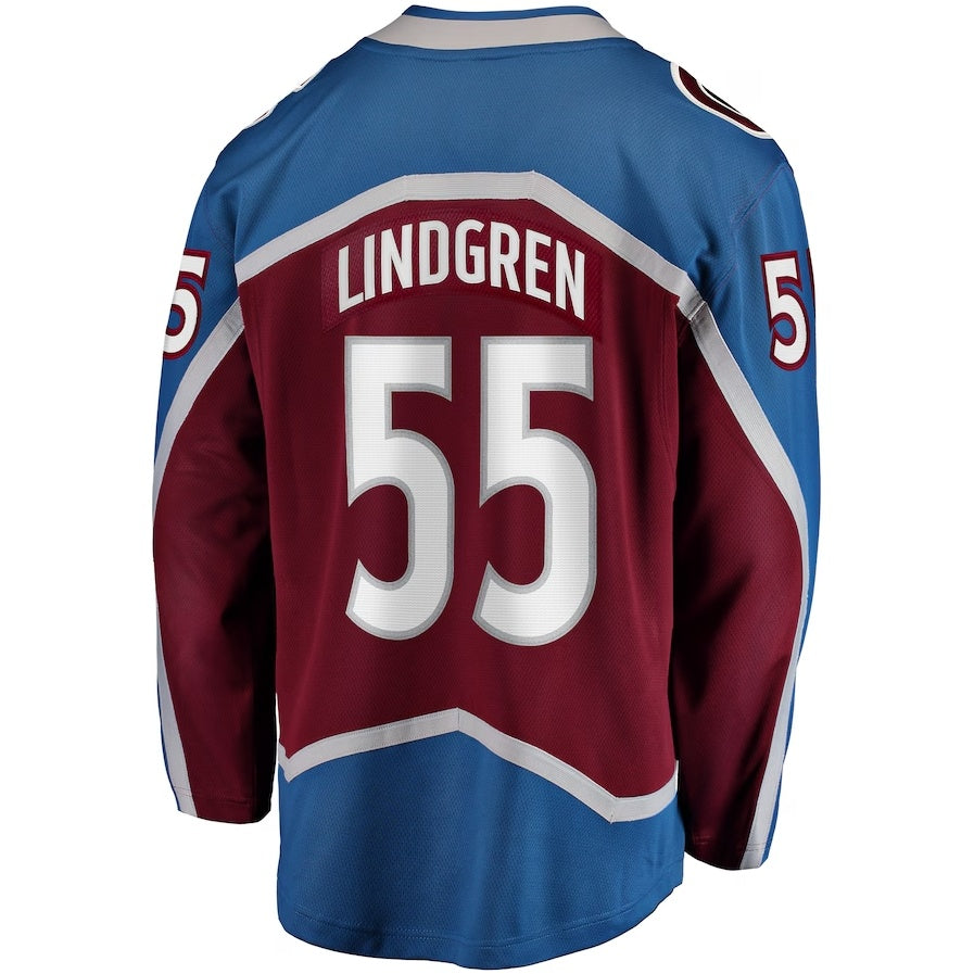 C.Avalanche #55 Ryan Lindgren Fanatics Home Breakaway Jersey - Burgundy Stitched American Hockey Jerseys