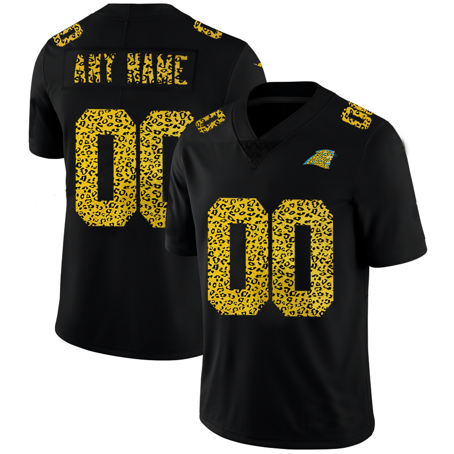 Football Jerseys C.Panthers Custom Leopard Print Fashion Vapor Limited Jersey Black American Stitched Jerseys
