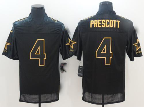 D.Cowboys #4 Dak Prescott Black Stitched Elite Pro Line Gold Collection Jersey American Football Jerseys