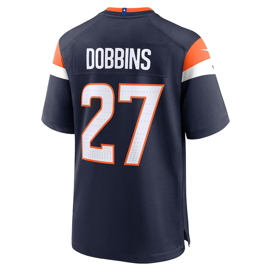 D.Broncos #27 J.K. Dobbins Navy Alternate Game American Football Jersey