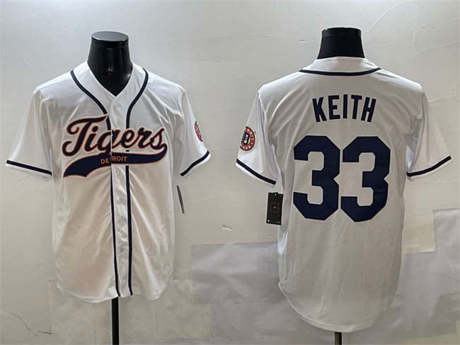 Detroit Tigers #33 Colt Keith White With Patch Cool Base Stitched Baseball Jersey