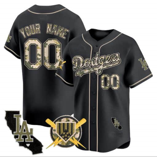 Custom Los Angeles Dodgers Armed Forces Day Vapor Premier Limited ¨C All Stitched Baseball Jersey