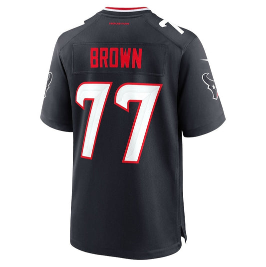 H.Texans #77 Trenton Brown Navy Team Game American Football Jerseys