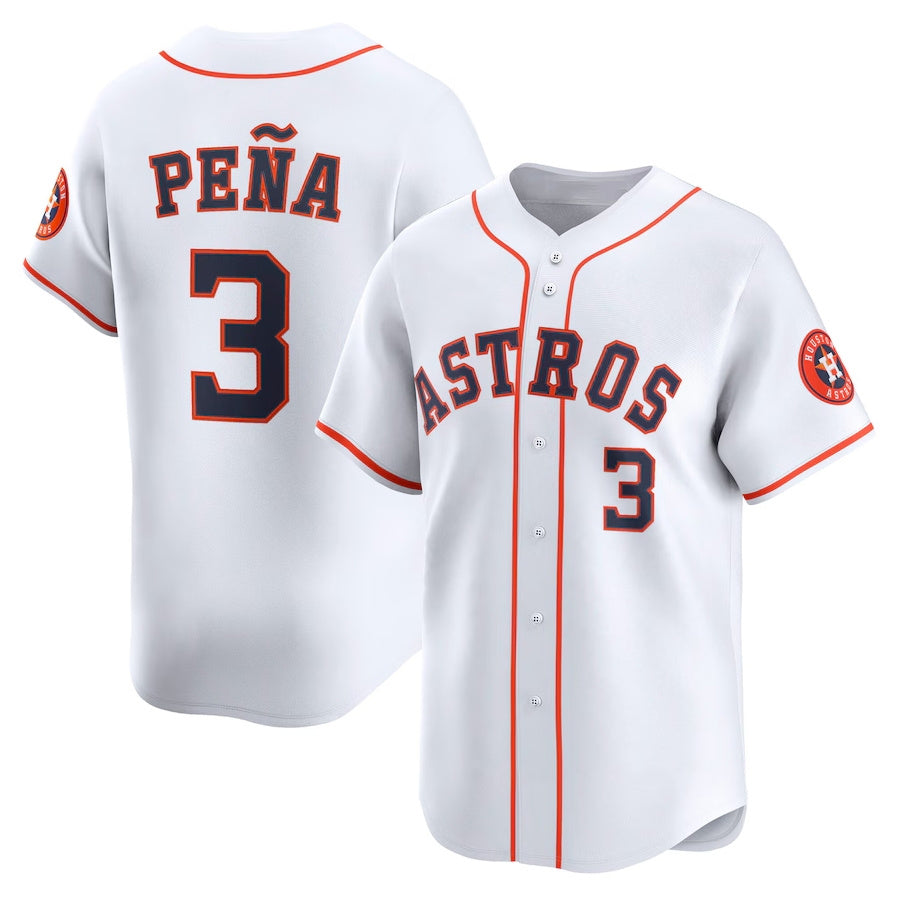 Houston Astros #3 Jeremy Pe?a Home Limited Player Jersey - White Stitched Baseball Jersey