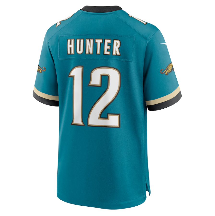 J.Jaguars #12 Travis Hunter Teal 2025 Draft First Round Pick 2nd Alternate Game Stitched American Football Jerseys