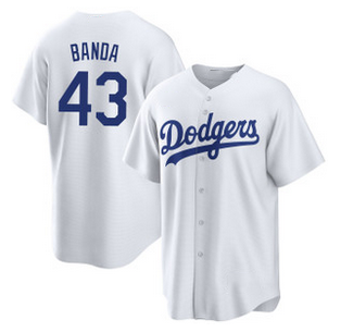 Los Angeles Dodgers #43 Anthony Banda White Cool Base Stitched Baseball Jersey