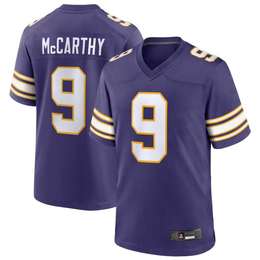 MN.Vikings #9 J.J. McCarthy Player Purple Game Football Jerseys