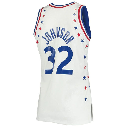 LA.Lakers #32 Magic Johnson Mitchell & Ness 1983 All-Star Game Hardwood Classics Authentic Jersey White Stitched American Basketball Jersey