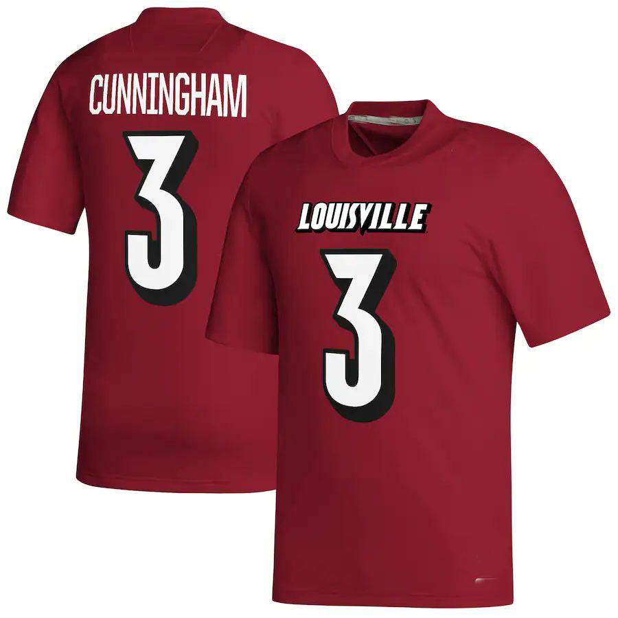 L.Cardinals #3 Malik Cunningham NIL Replica Football Jersey Red Stitched American College Jerseys