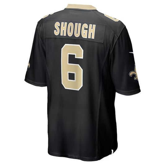 NO.Saints #6 Tyler Shough Black Game Stitched American Football Jersey