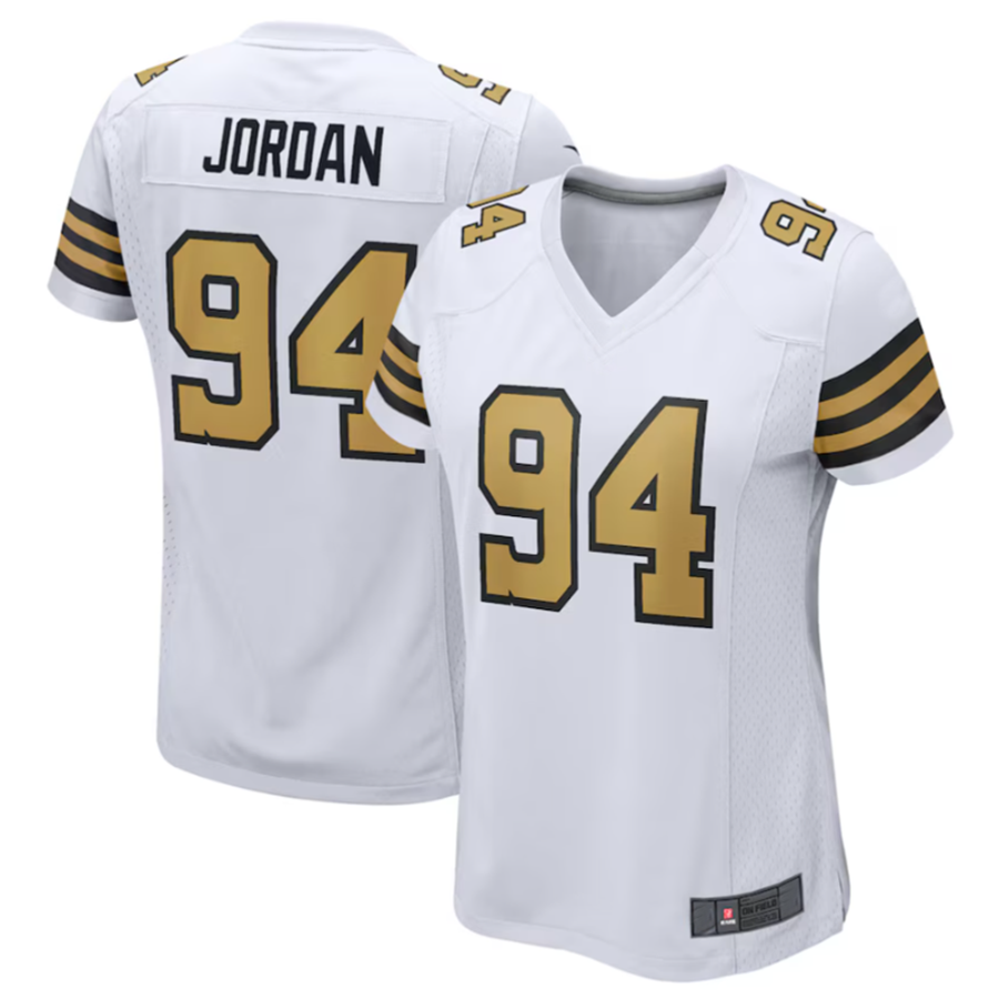 NO.Saints #94 Cameron Jordan White Vapor F.U.S.E. Limited Jersey Stitched American Football Jerseys