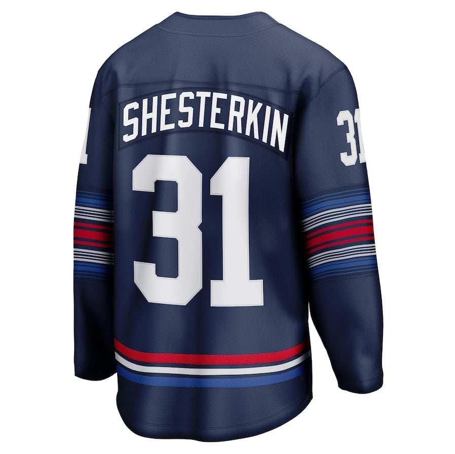 NY.Rangers #31 Igor Shesterkin Fanatics Alternate Premier Breakaway Player Jersey - Navy Stitched American Hockey Jerseys