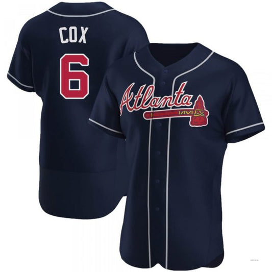 Atlanta Braves #6 Bobby Cox Navy Alternate Jersey Stitches Baseball Jerseys