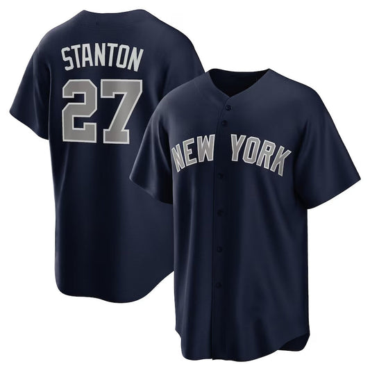 New York Yankees #27 Giancarlo Stanton Alternate Replica Player Jersey - Navy Stitched Baseball Jersey