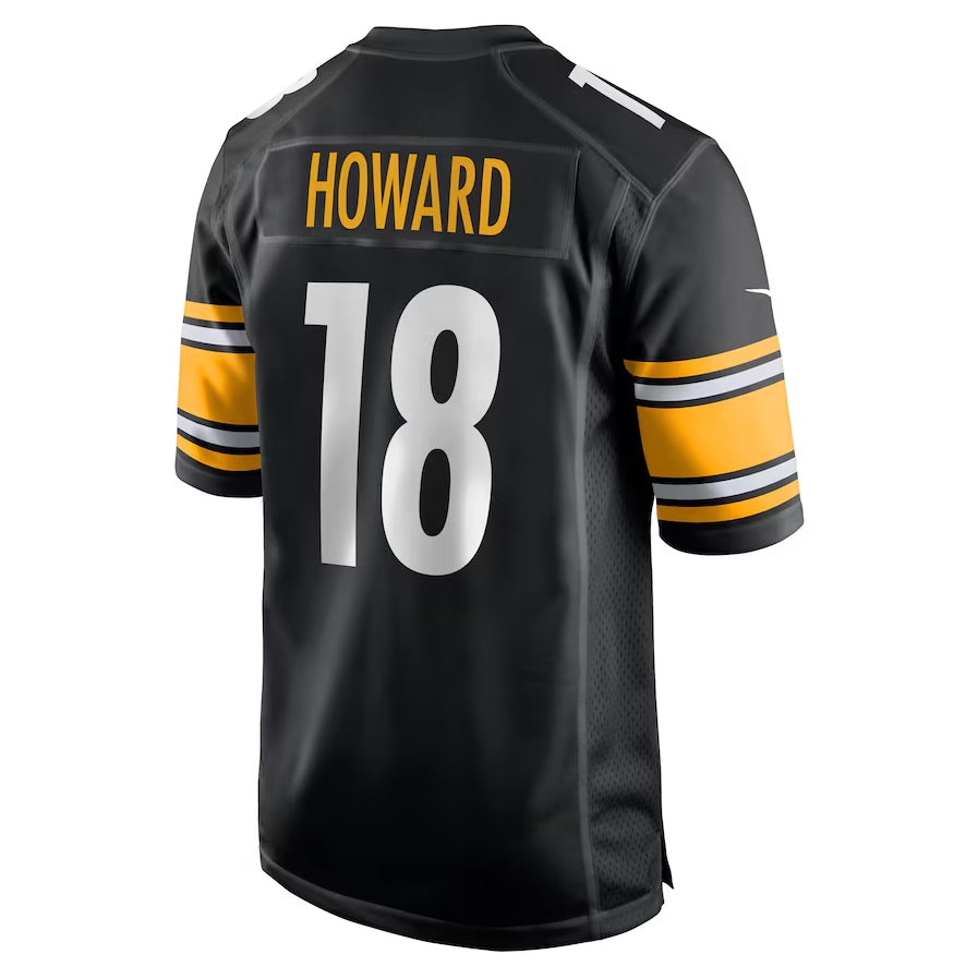 P.Steelers #18 Will Howard Black Team Game Stitched American Football Jerseys