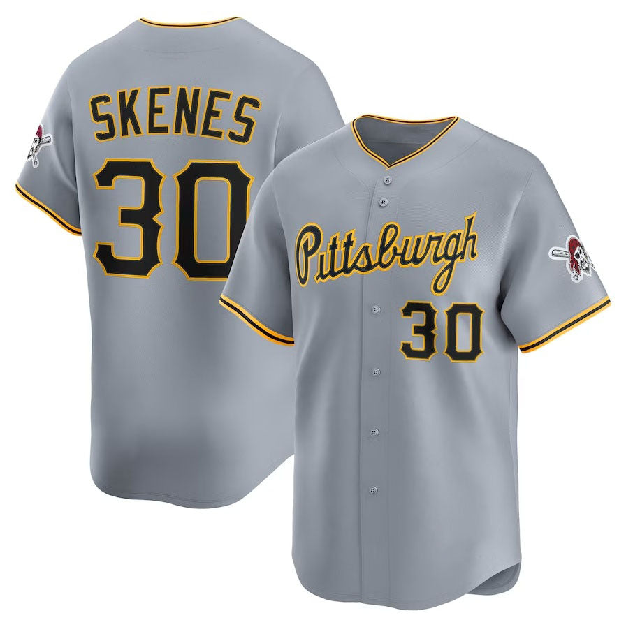 Pittsburgh Pirates #30 Paul Skenes Road Limited Player Jersey - Gray Stitched Baseball Jersey