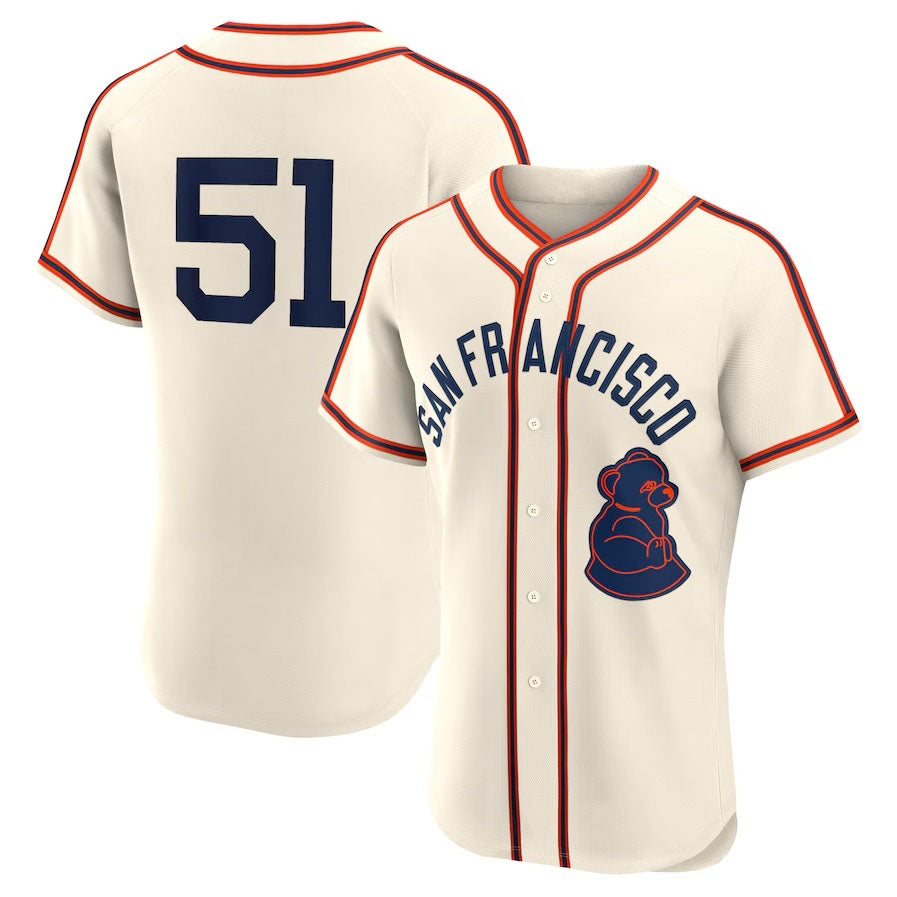 San Francisco Giants #51 Jung Hoo Lee 2024 Rickwood Classic Authentic Player Jersey - Cream Stitched Baseball Jersey