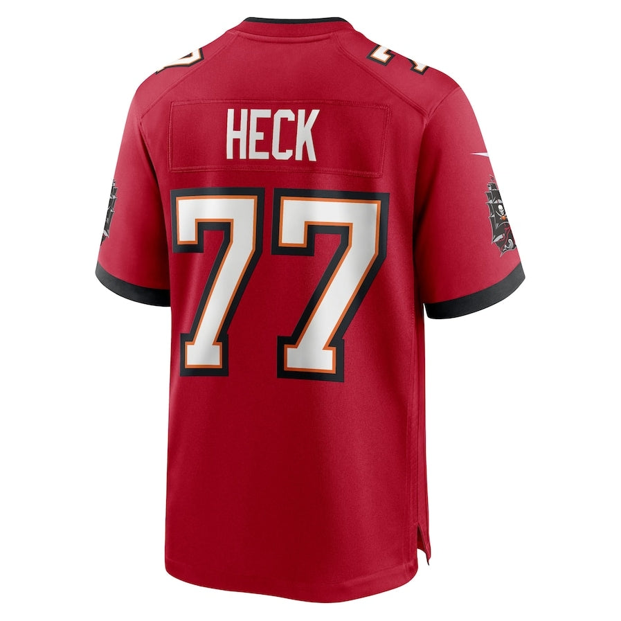 TB.Buccaneers #77 Charlie Heck Red Team Game Stitched American Football Jerseys