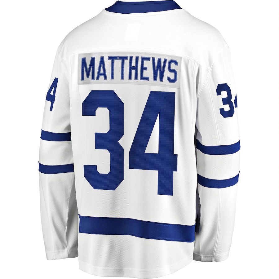 T.Maple Leafs #34 Auston Matthews Fanatics Branded Away Premier Breakaway Player Jersey White Stitched American Hockey Jerseys