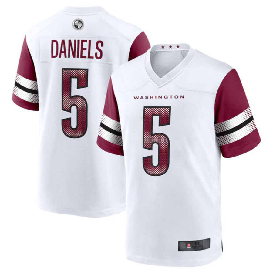 W.Commanders #5 Jayden Daniels White Vapor F.U.S.E. Limited Jersey Stitched American Football Jerseys