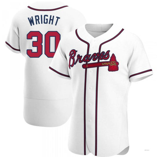 Atlanta Braves #30 Kyle Wright White Home Jersey Stitches Baseball Jerseys