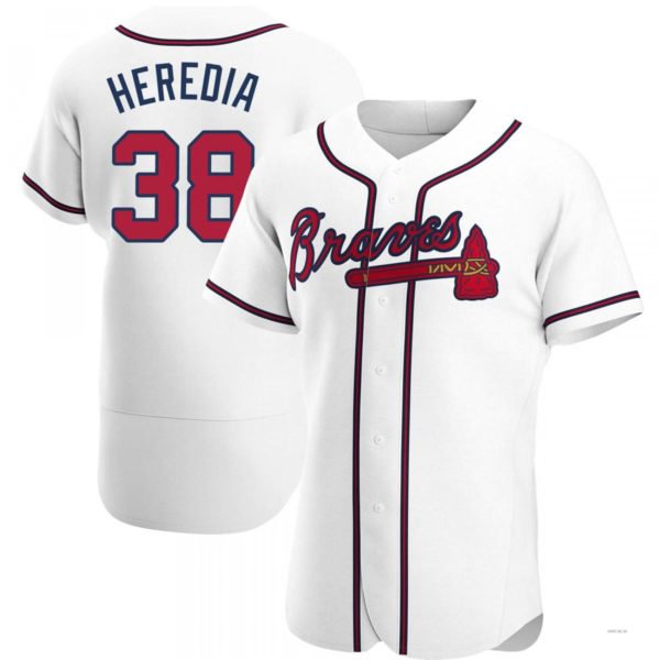 Atlanta Braves #38 Guillermo Heredia White Home Jersey Stitches Baseball Jerseys