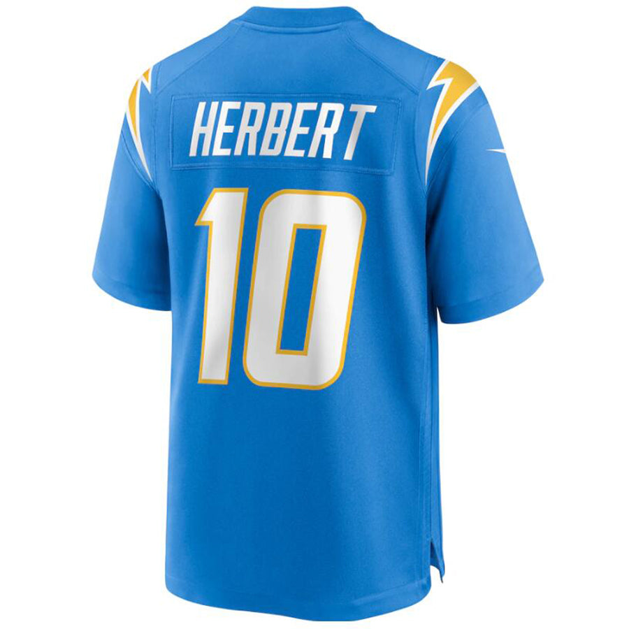 LA.Chargers #10 Justin Herbert Player Blue Game Football Jerseys