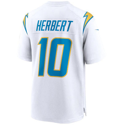 LA.Chargers #10 Justin Herbert White Game Football Jerseys
