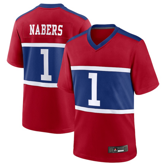 NY.Giants #1 Malik Nabers Century Red Vapor F.U.S.E. Limited Jersey Stitched American Football Jerseys