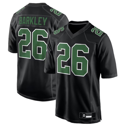 #26 Saquon Barkley Player P.Eagles Carbon Black Green Fashion Game Football Jerseys