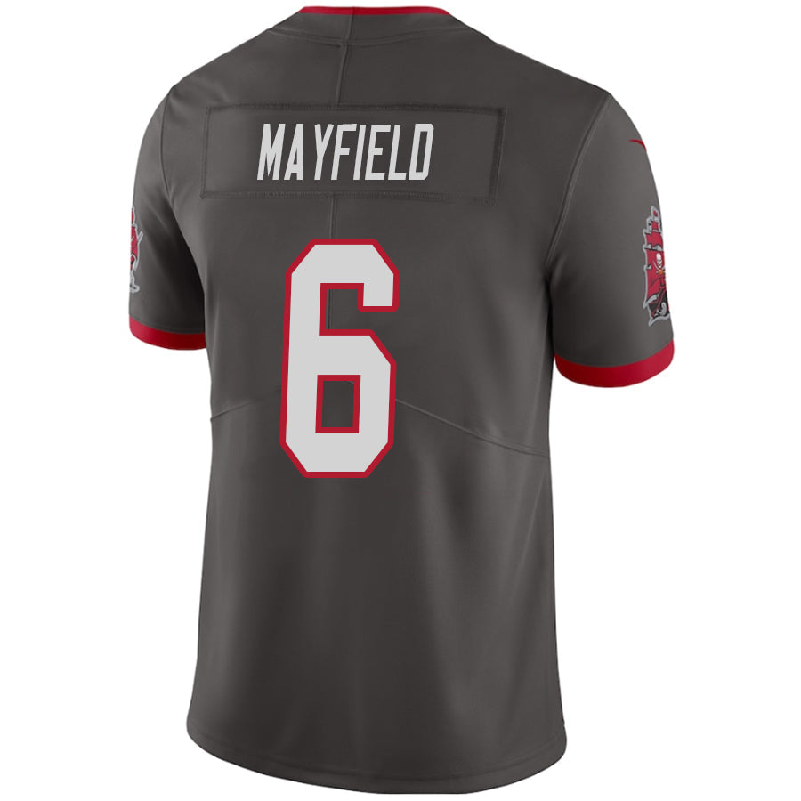 TB.Buccaneers #6 Baker Mayfield Pewter Vapor F.U.S.E. Limited Jersey Stitched American Football Jerseys