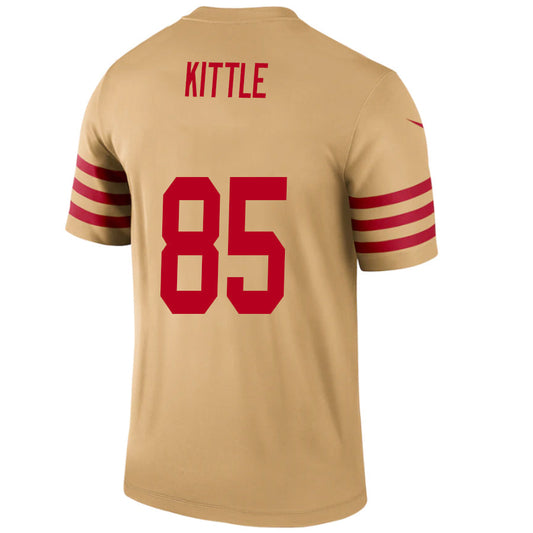 SF.49ers #85 George Kittle Gold Vapor F.U.S.E. Limited Jersey Stitched American Football Jerseys