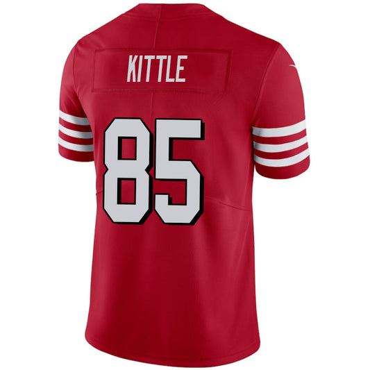 SF.49ers #85 George Kittle Scarlet Vapor F.U.S.E. Limited Jersey Stitched American Football Jerseys