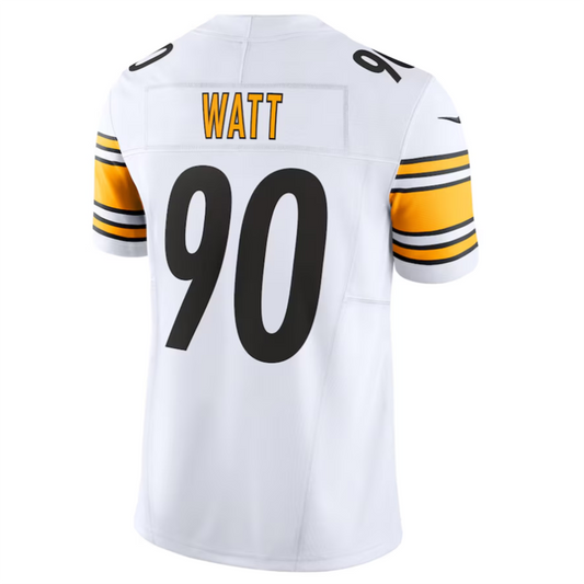 P.Steelers #90 T.J. Watt White Vapor F.U.S.E. Limited Jersey Stitched American Football Jerseys