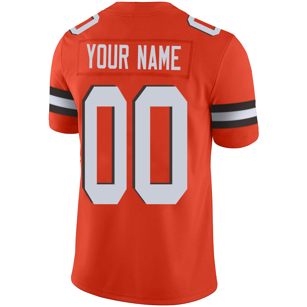 Custom C.Brown Stitched American Football Jerseys Personalize Birthday Gifts Orange Jersey